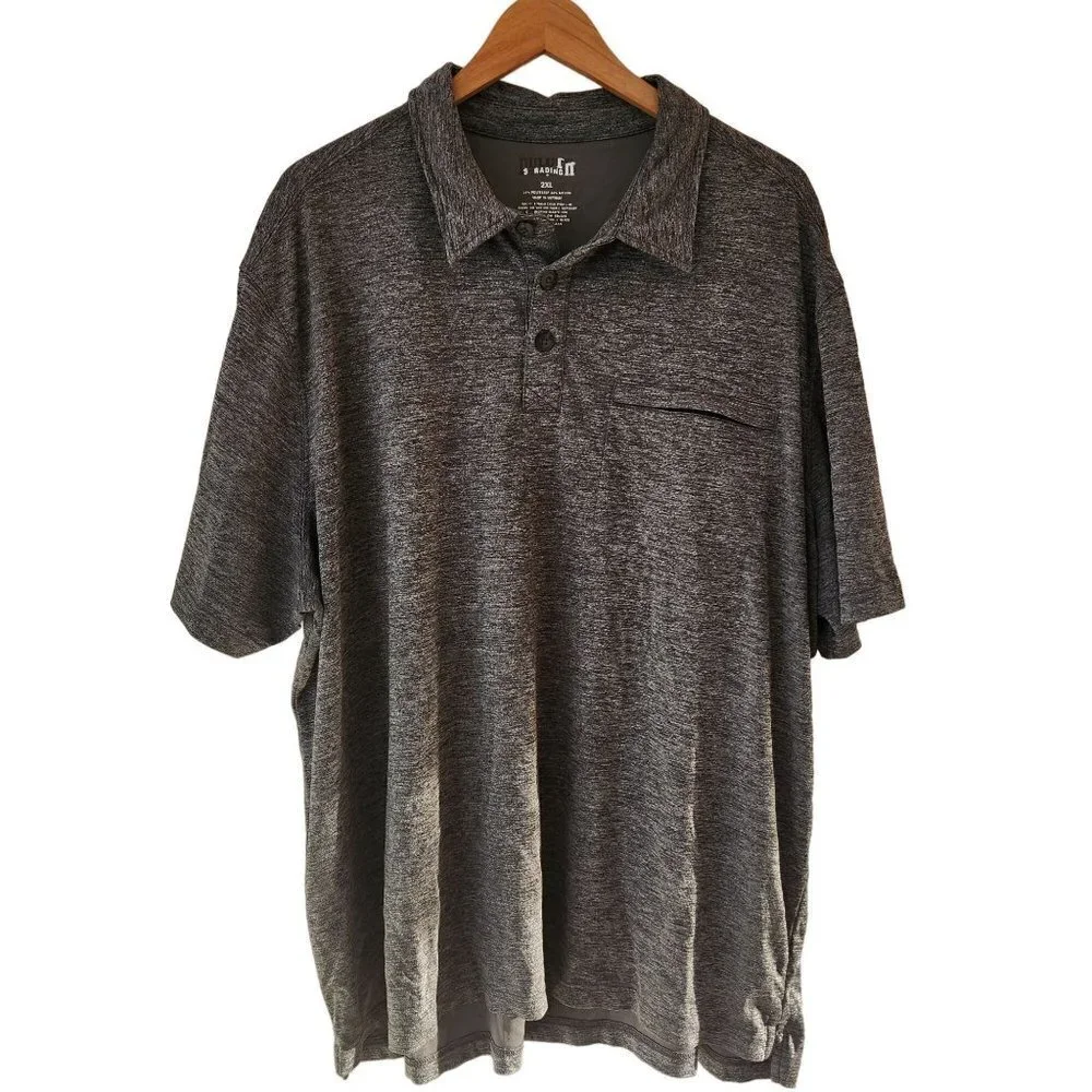 Duluth Trading Co. Grey Short Sleeve Polo Shirt Performance Wear Men's XL